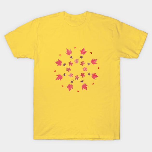 Maple Leaf Circle T-Shirt by Veralex